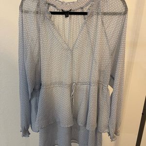 Torrid Blue with White Polka Dots size 2 Top